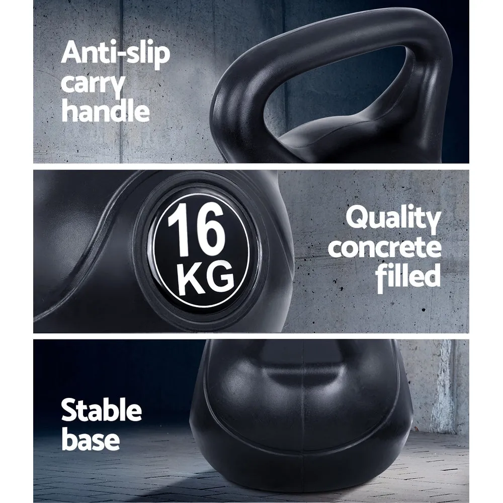 16kg Concrete Filled Kettlebell Set, Anti-Slip, Everfit