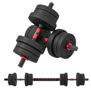 20kg Adjustable 2 IN 1 Barbell Dumbbells Weight Set for Body Fitness