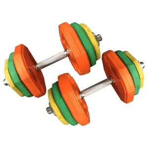 40kg Rubber Coloured  Adjustable Standard Dumbbell Set (Package Price)