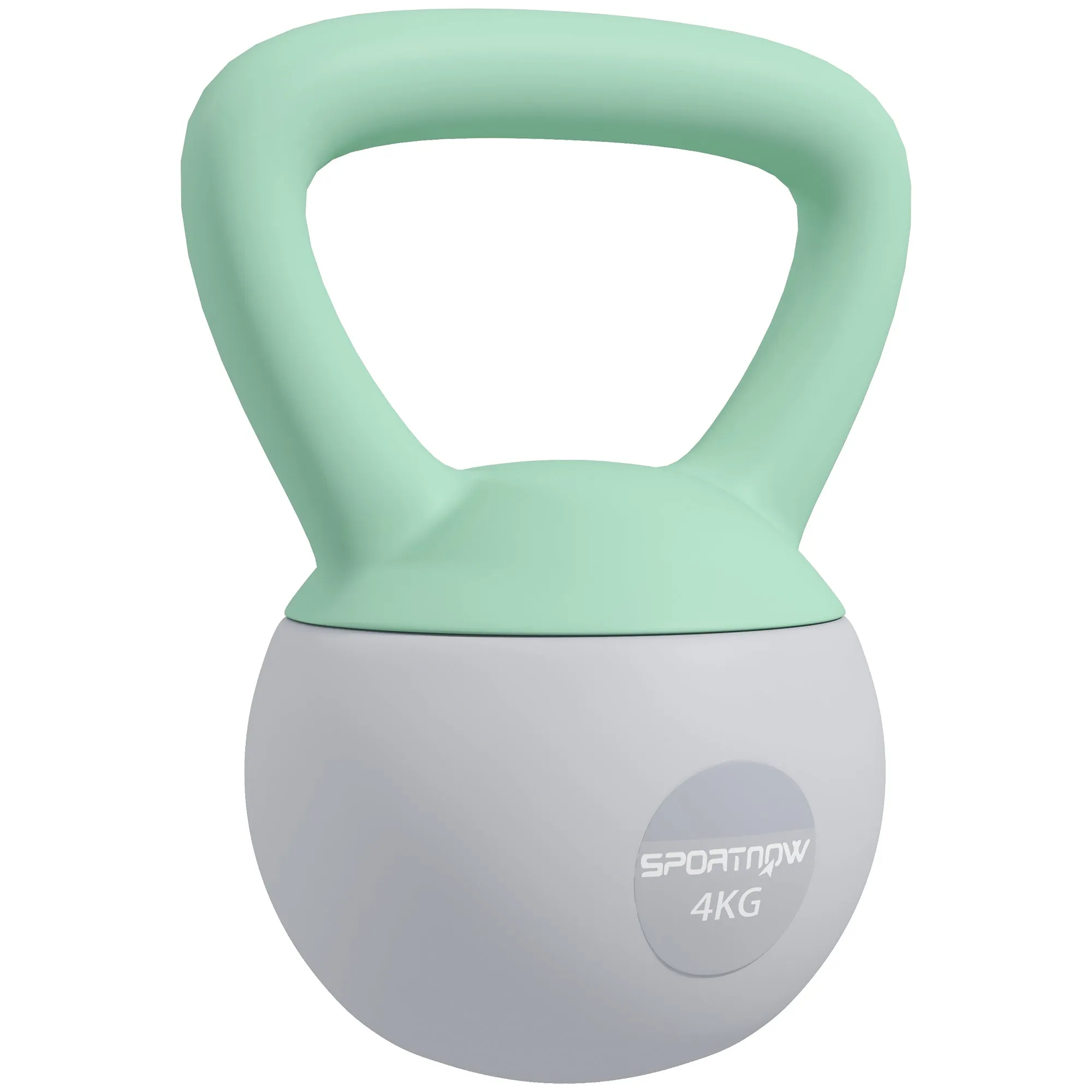 4KG Kettlebell with Soft Body and Non-Slip Handle, Grey and Green