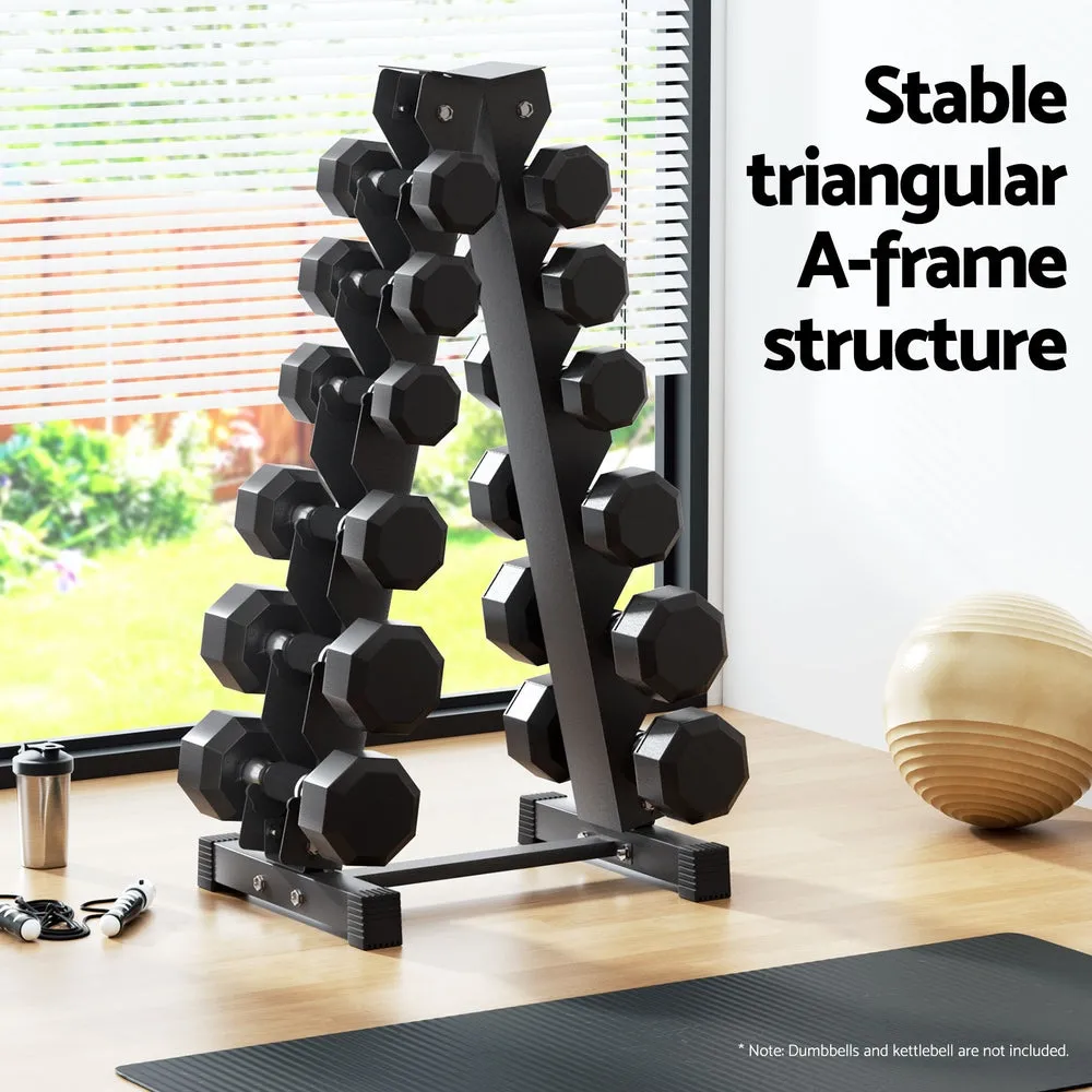 6-Tier 200kg A-Frame Dumbbell Rack Stand Home Gym Everfit