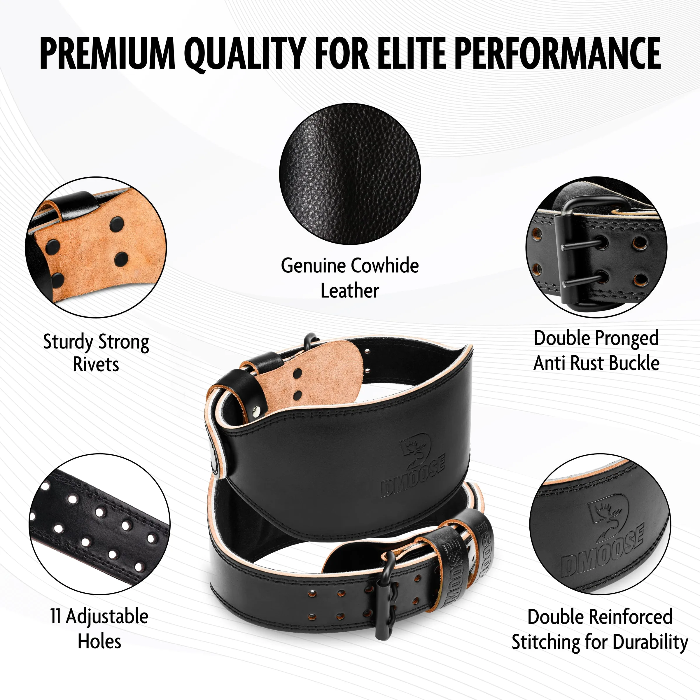 6" Leather Weightlifting Belt