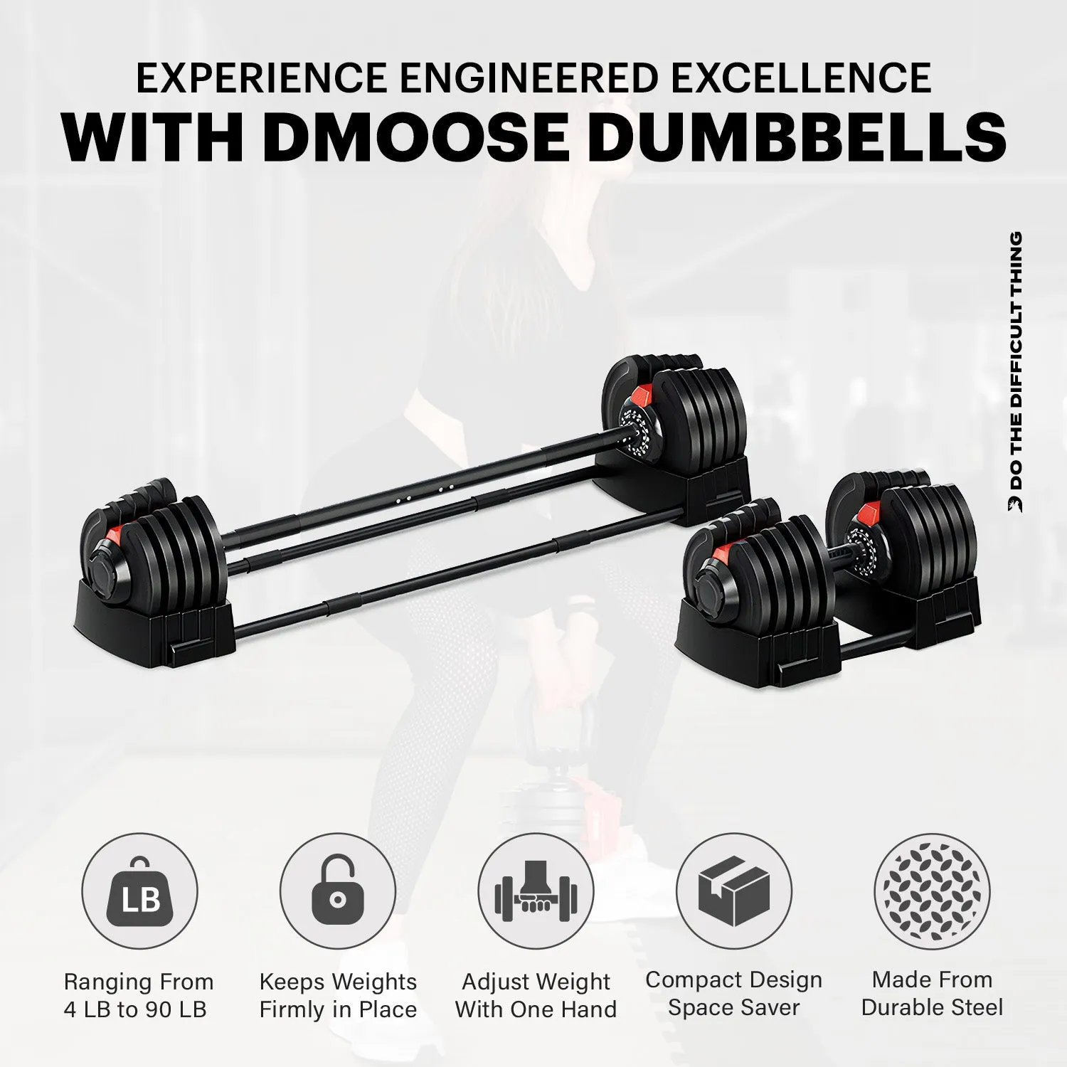 90 lb Adjustable Dumbbell & Barbell Set