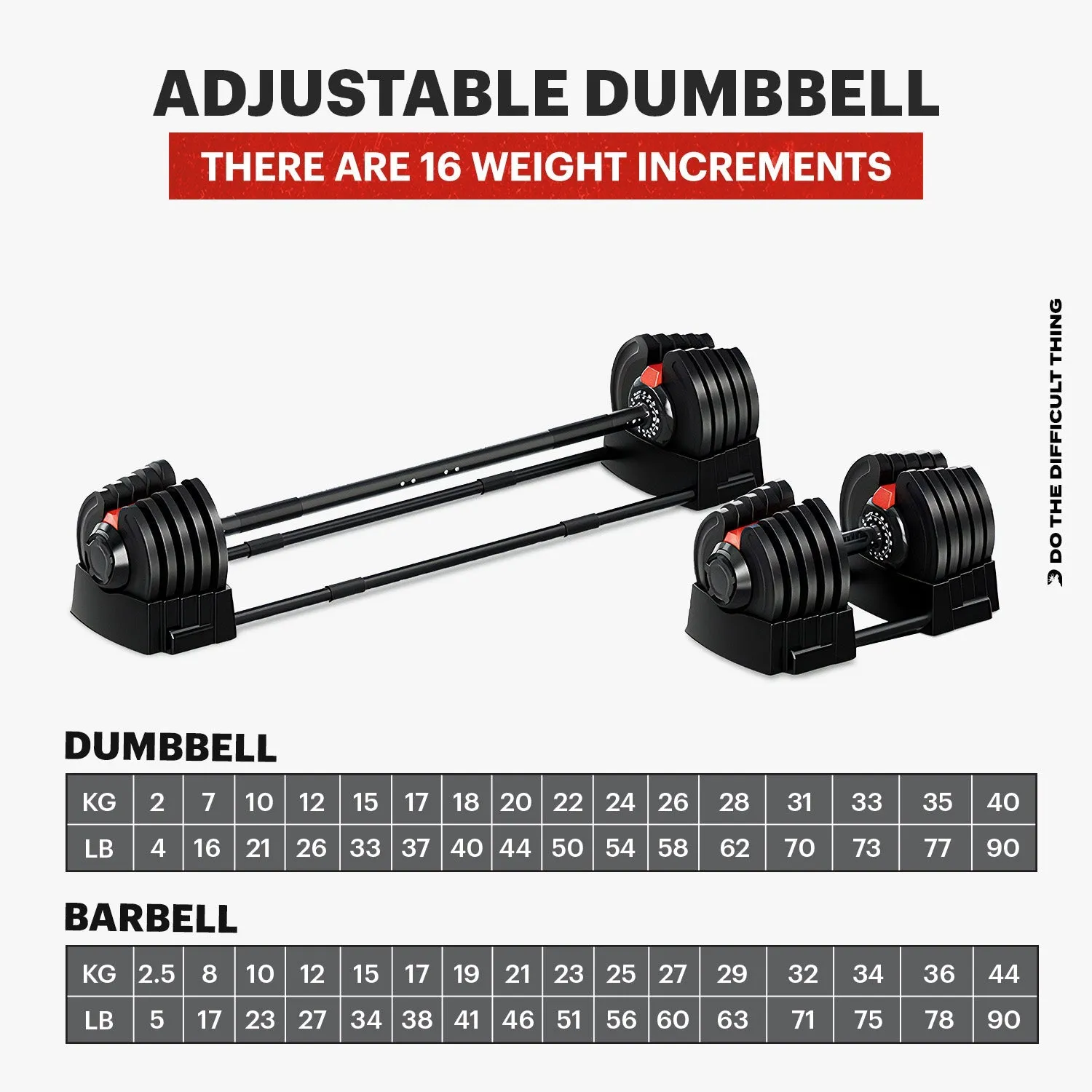 90 lb Adjustable Dumbbell & Barbell Set