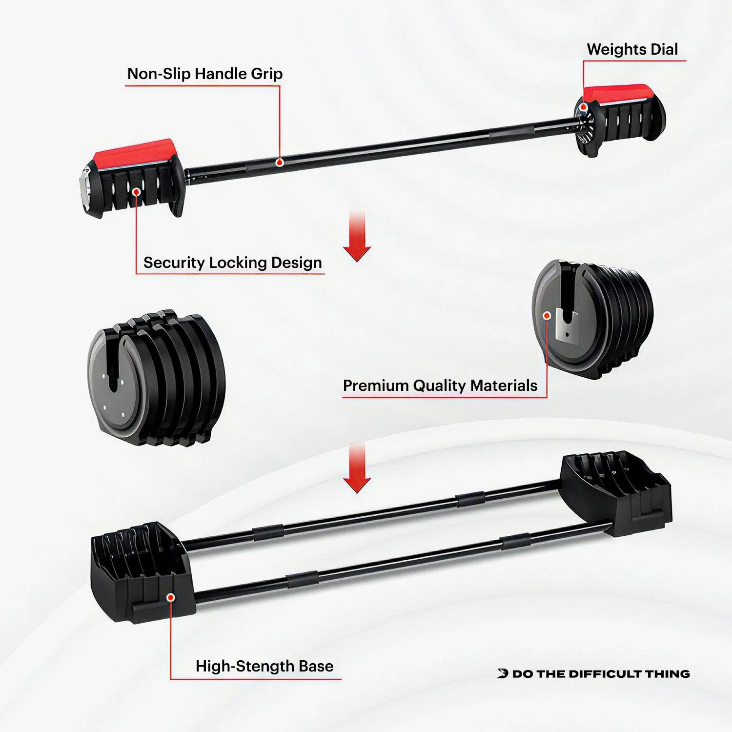 90 lb Adjustable Dumbbell & Barbell Set