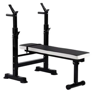 Adjustable Strength Training Workout Station, Black & White (Open Box)