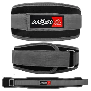 APRODO Multipurpose Weight Lifting Belt for Back Support Comfortable & Durable for Powerlifting, Weightlifting, Gym, Workout - 100% Nylon, (4 Inch Wide) for Men and Women (GREY, Medium 32'' - 36'')