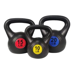 BalanceFrom Fitness Kettlebell Exercise Weights, Set of 3, 10, 15, & 20Lb (Used)