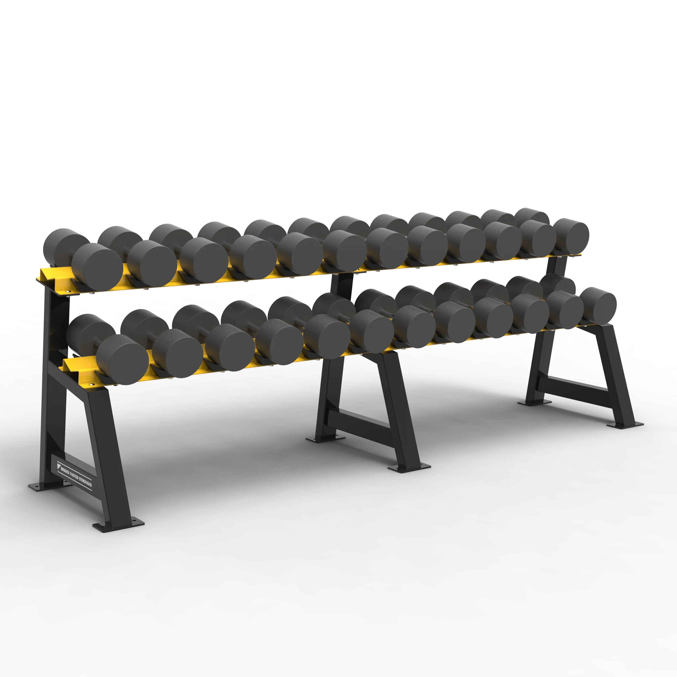 BFS - D1 STORAGE - 2 TIER DUMBBELL RACK (8'4") SADDLES (12 PAIR)