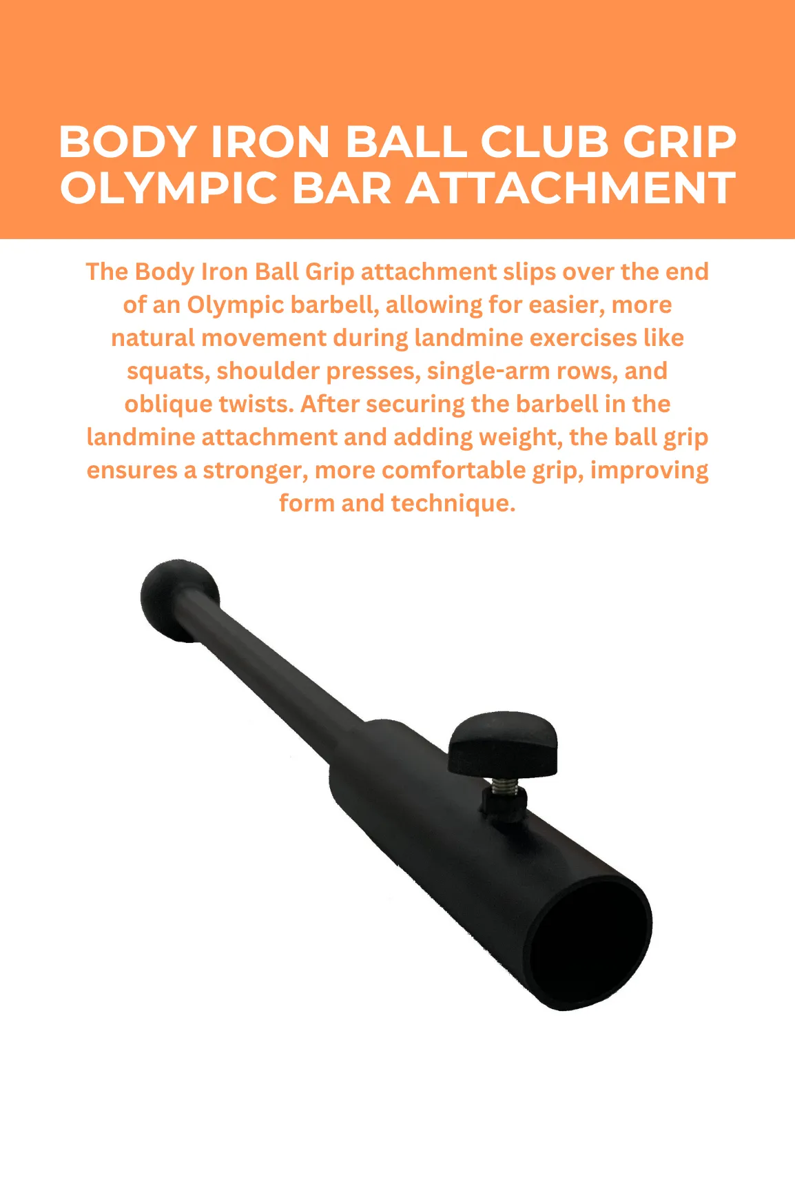 Body Iron Ball Club Grip Olympic Bar Attachment