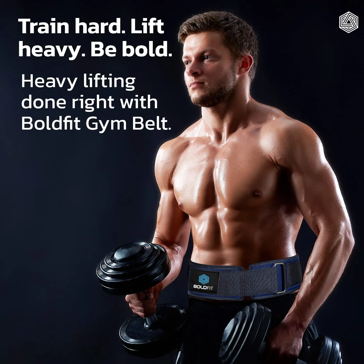 Boldfit Gym Belt Weight Lifting Belts For Gym Exercise Belt Powerlifting Belt Deadlift Belt Gym Waist Belt For Men And Gym Waist Belt For Women Gym Accessories For Back Support Lifting Belt - M