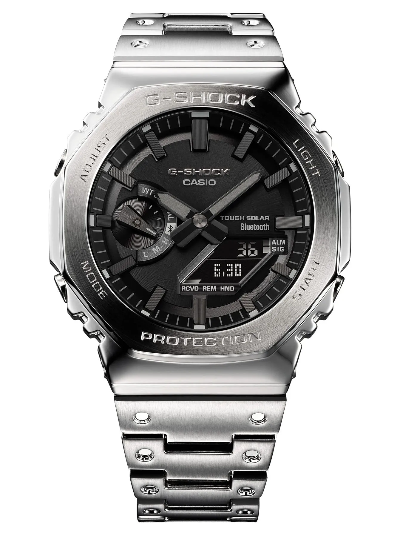 Casio G-Shock Full Metal Solar/Bluetooth® Mens Silver/Black Watch GMB2100D-1A