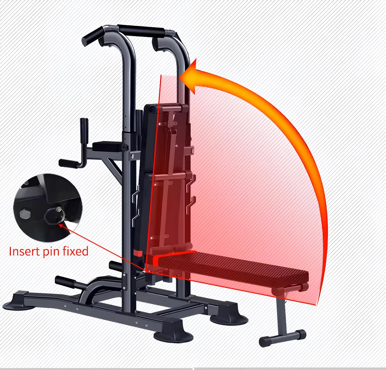 Chinning Stand With Foldable Bench-Power Tower