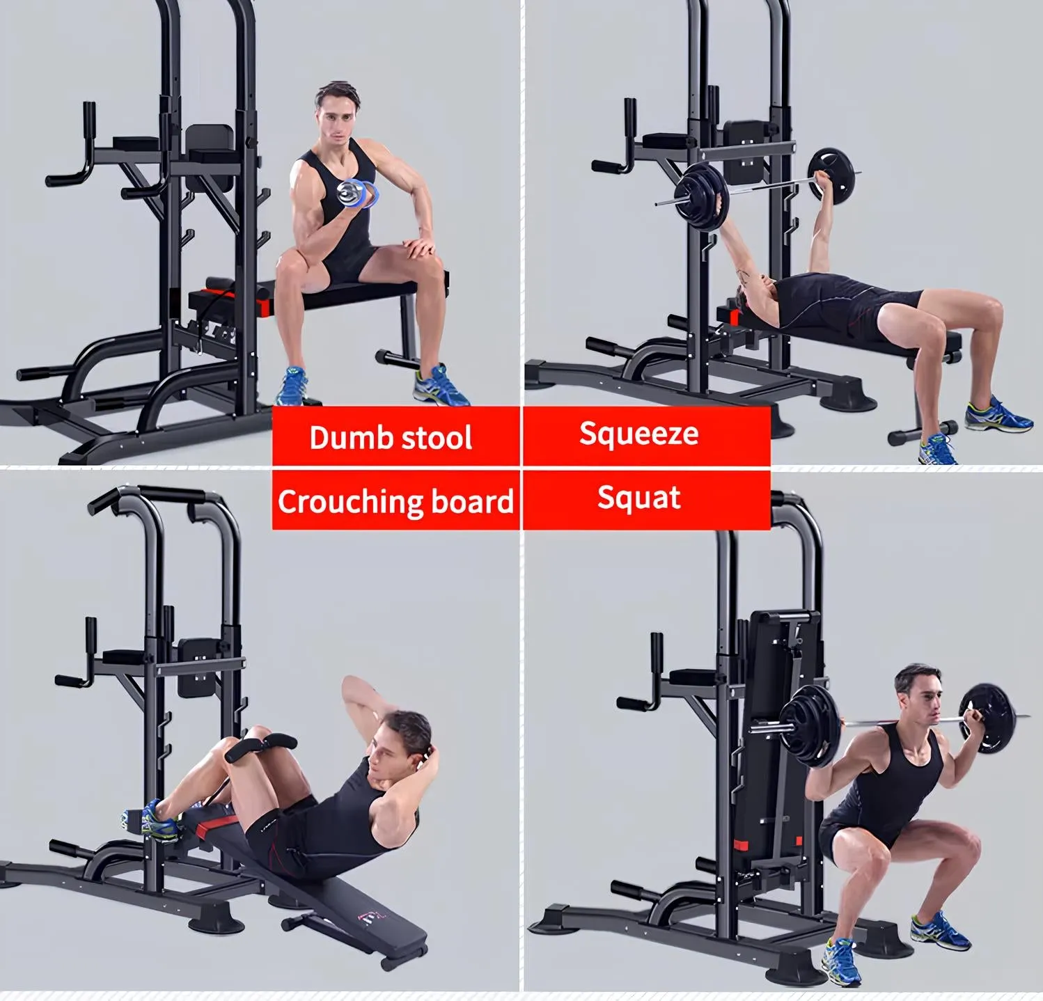 Chinning Stand With Foldable Bench-Power Tower