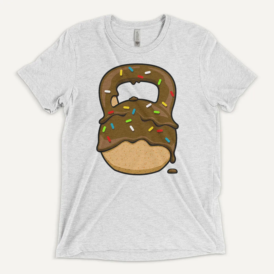 Chocolate-Glazed Donut With Sprinkles Kettlebell Design Men’s Triblend T-Shirt