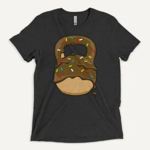 Chocolate-Glazed Donut With Sprinkles Kettlebell Design Men’s Triblend T-Shirt