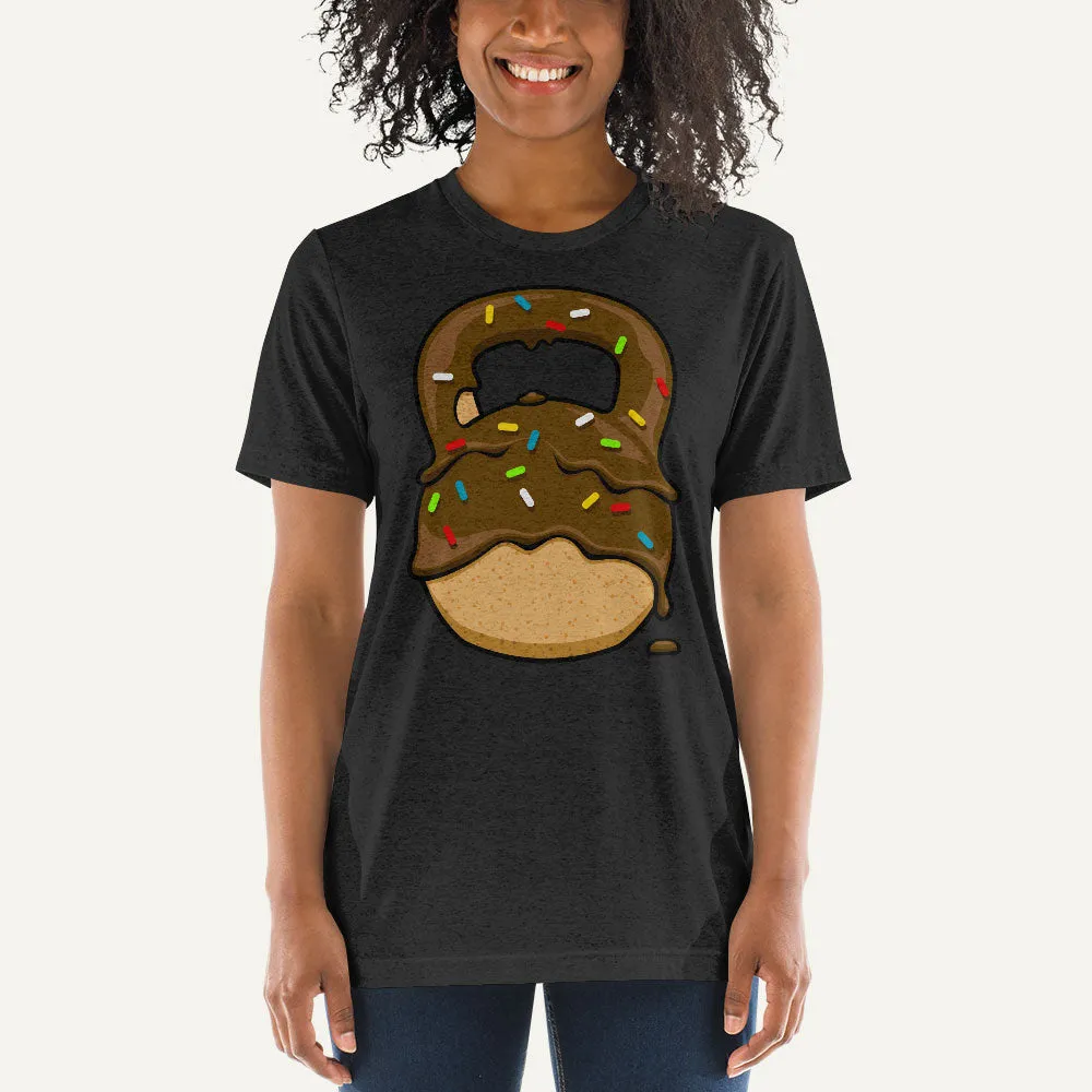 Chocolate-Glazed Donut With Sprinkles Kettlebell Design Men’s Triblend T-Shirt