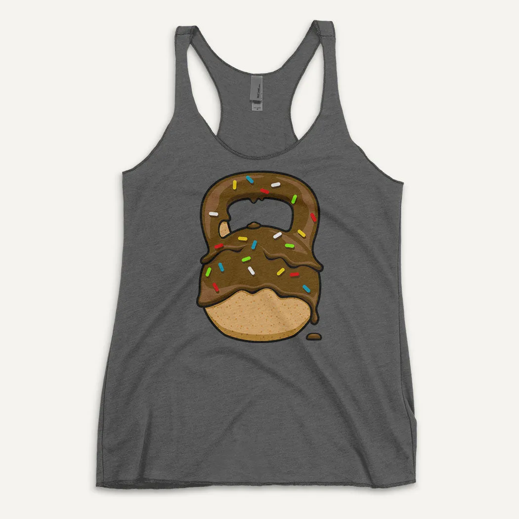 Chocolate-Glazed Donut With Sprinkles Kettlebell Design Women’s Tank Top