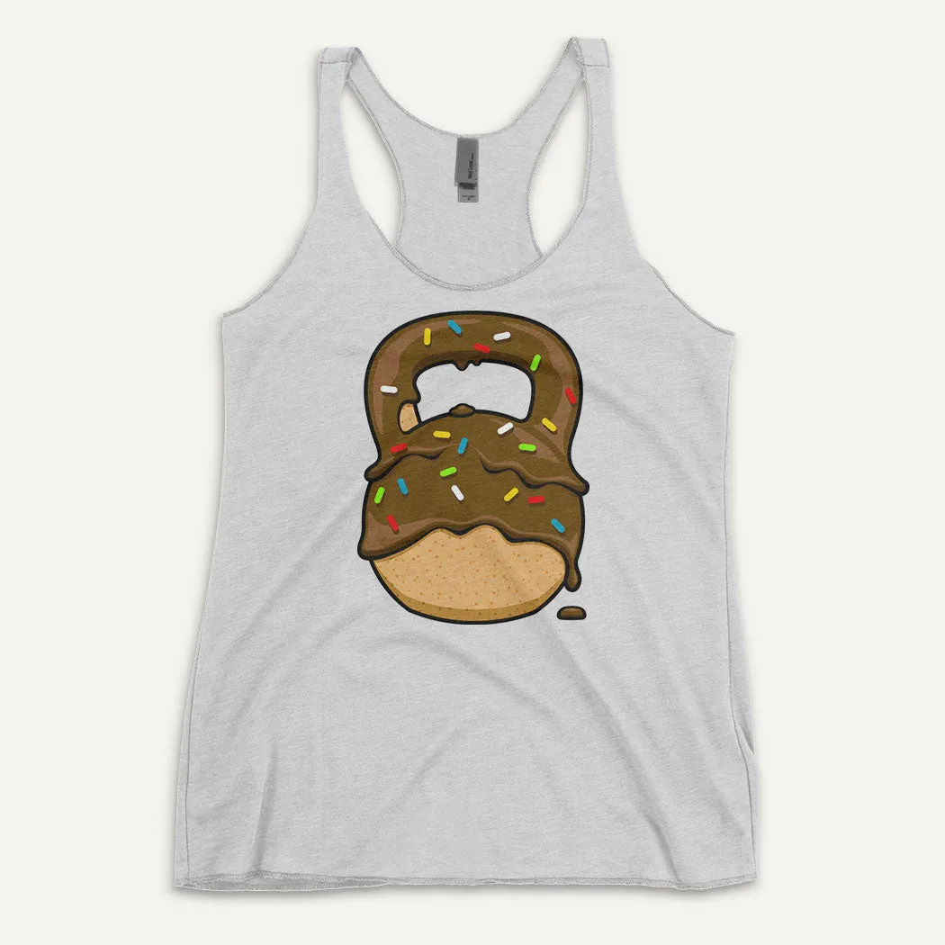 Chocolate-Glazed Donut With Sprinkles Kettlebell Design Women’s Tank Top