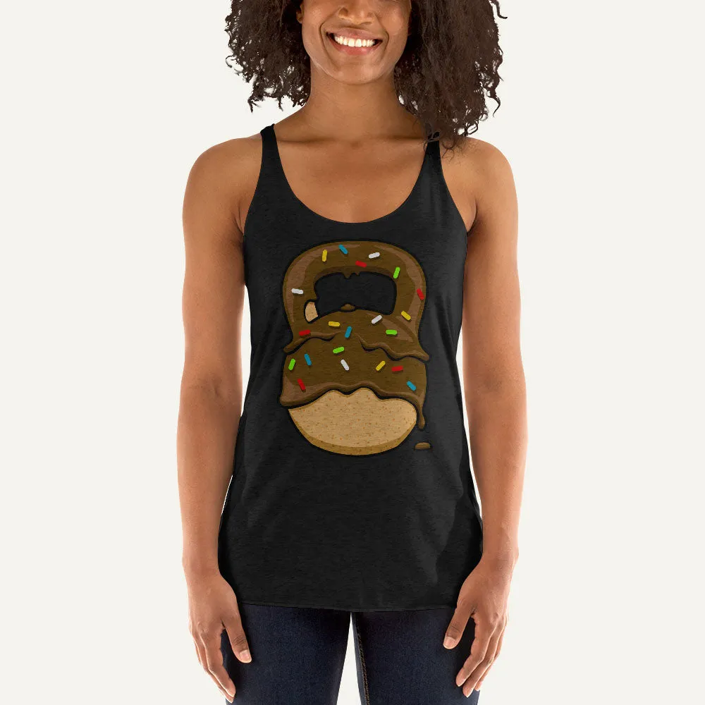 Chocolate-Glazed Donut With Sprinkles Kettlebell Design Women’s Tank Top