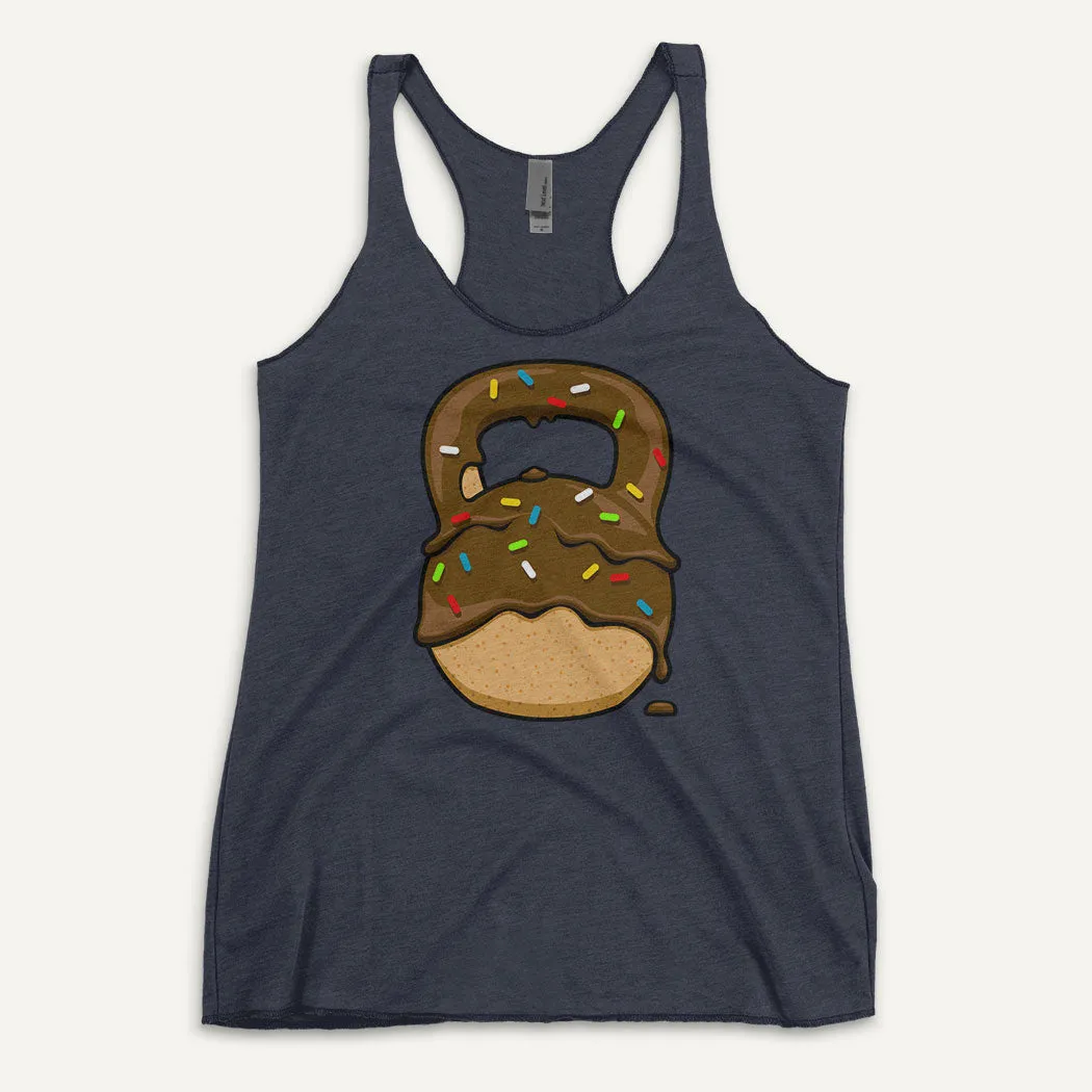 Chocolate-Glazed Donut With Sprinkles Kettlebell Design Women’s Tank Top