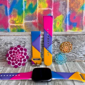 Colorburst Print Silicone Band For Fitbit Versa 3/4/Sense