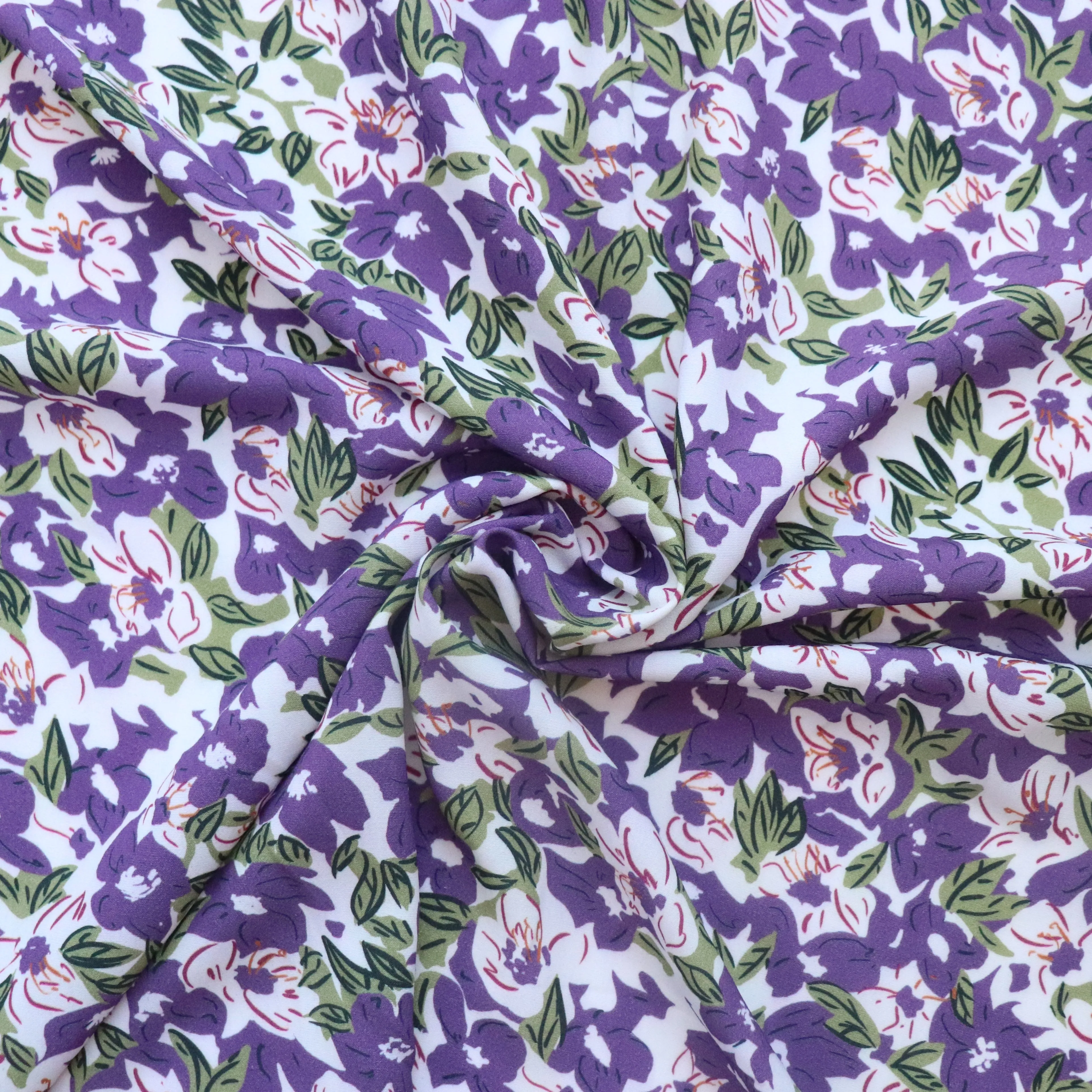 Deadstock Viscose Lawn - Purple Lily - SALE