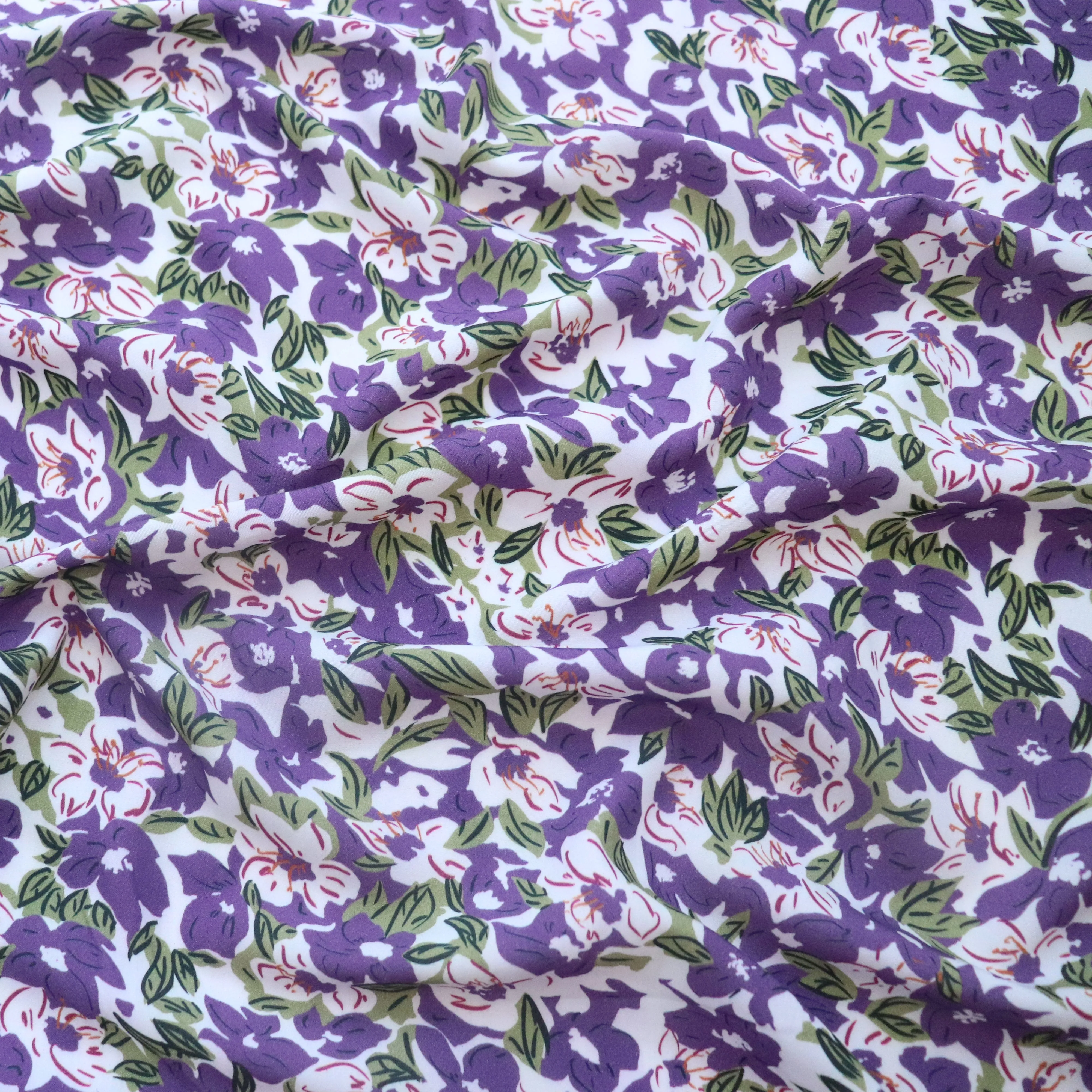 Deadstock Viscose Lawn - Purple Lily - SALE