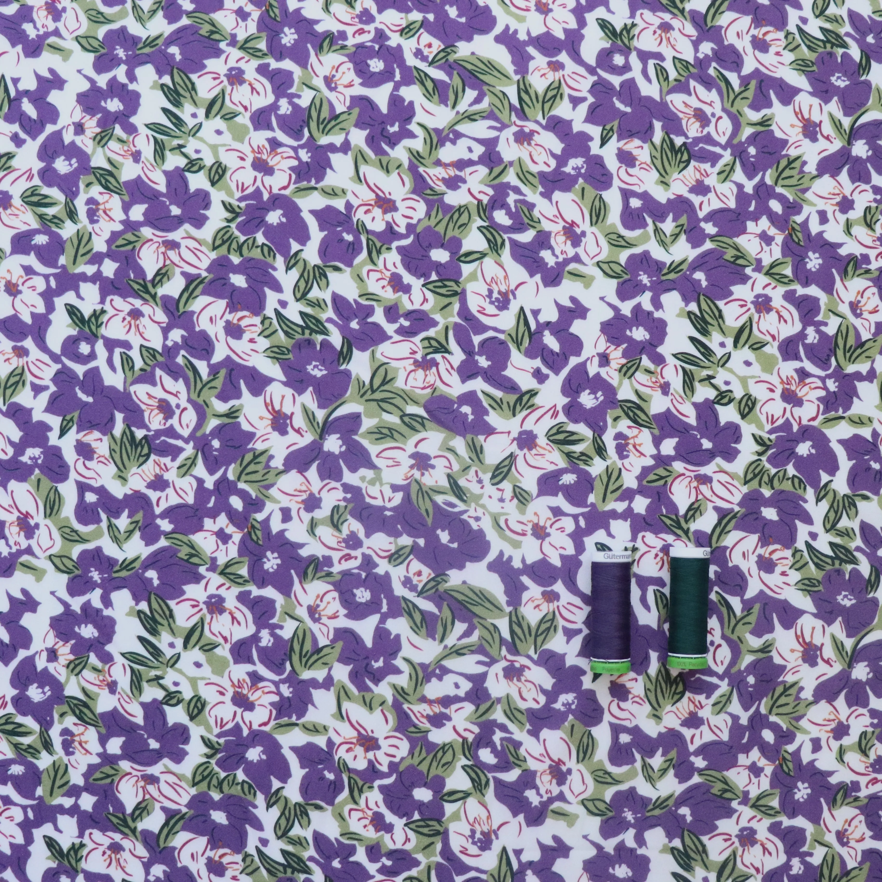 Deadstock Viscose Lawn - Purple Lily - SALE