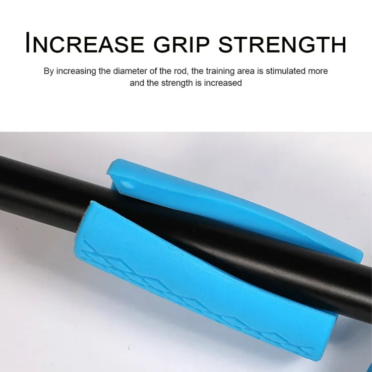 Dumbbell Barbell Grip Silicone Thick Bar Handle(Blue)