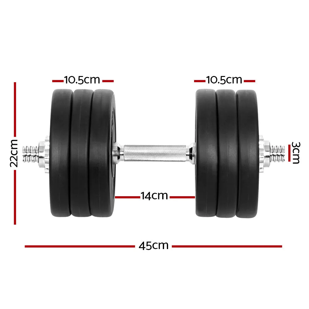 Dumbbells Set 35kg Weight Plates Home Gym Fitness Exercise Dumb Bell