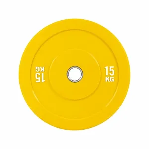 Durable Rubber Coated Bumper Plate 15KG Yellow Verpeak