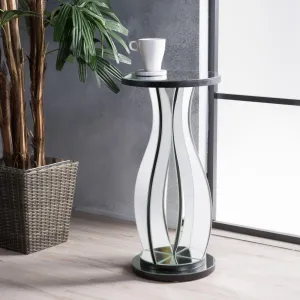 Elegant Mirrored Side Table – Clear Finish, Versatile Accent & Side Table for Modern and Classic Interiors