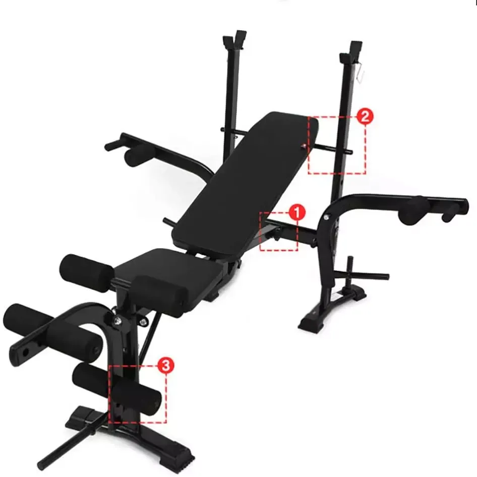 Foldable Bench Press with 50kg Barbell