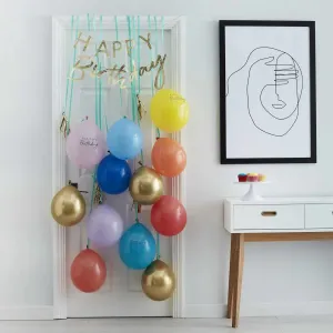 Ginger Ray Rainbow & Gold Happy Birthday Balloon Door Kit