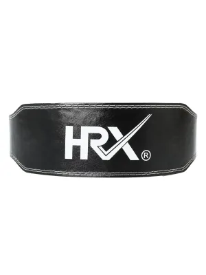 HRX Gym Belt for Weightlifting Workouts Deadlifts Powerlifts | Back Support for Exercise (HRGB01LEBKSL_Black_S)