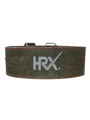 HRX Gym Belt for Weightlifting Workouts Deadlifts Powerlifts | Back Support for Exercise (HRGB01SLOGSL_Olive Green_S)