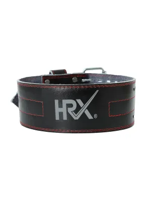 HRX Gym Belt for Weightlifting Workouts Deadlifts Powerlifts | Back Support for Exercise (HRGB02LEBKLR_Black_L)