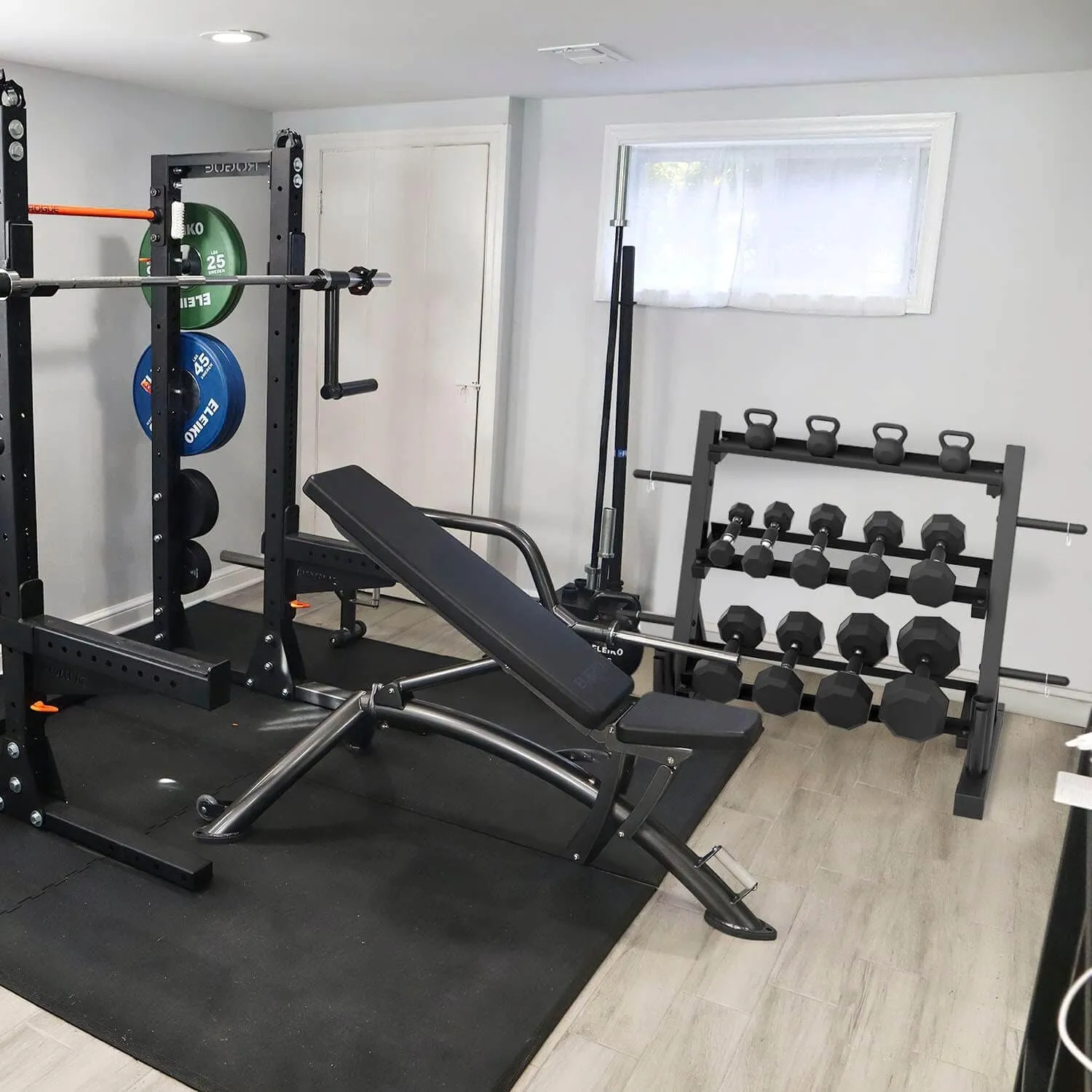 IRIS Multifunctional Weight Rack for Home Gym Suitable for Storage of Dumbbell, Weight Plates, and Curl Bar