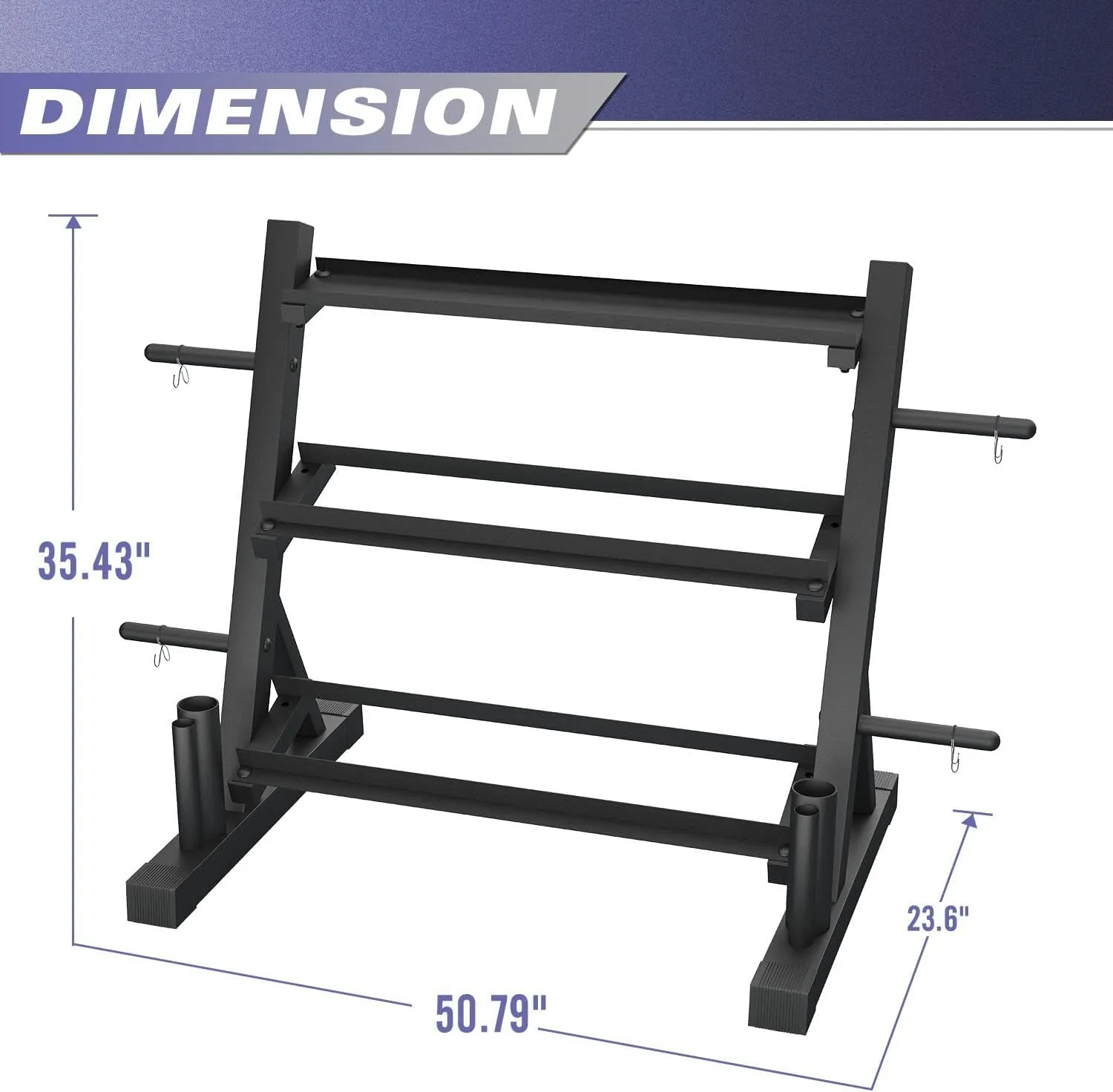 IRIS Multifunctional Weight Rack for Home Gym Suitable for Storage of Dumbbell, Weight Plates, and Curl Bar