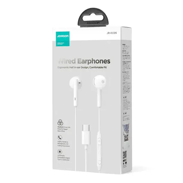 Joyroom Ergonomic Half In Ear Design Type-C Wired EarPods