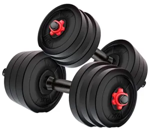 Kore PVC-DM-40KG-COMBO16 (5 kg x 4   2 kg x 4   3 kg x 4) Adjustable Dumbbells Set, Multicolour, multicolor