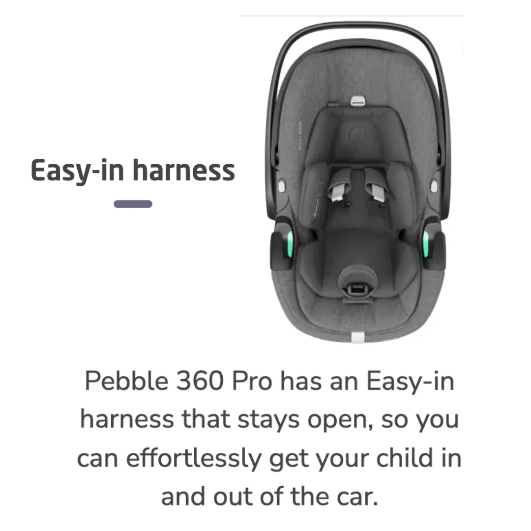 Maxi Cosi Pebble 360 Pro Slidetech™ Capsule - Essential Black