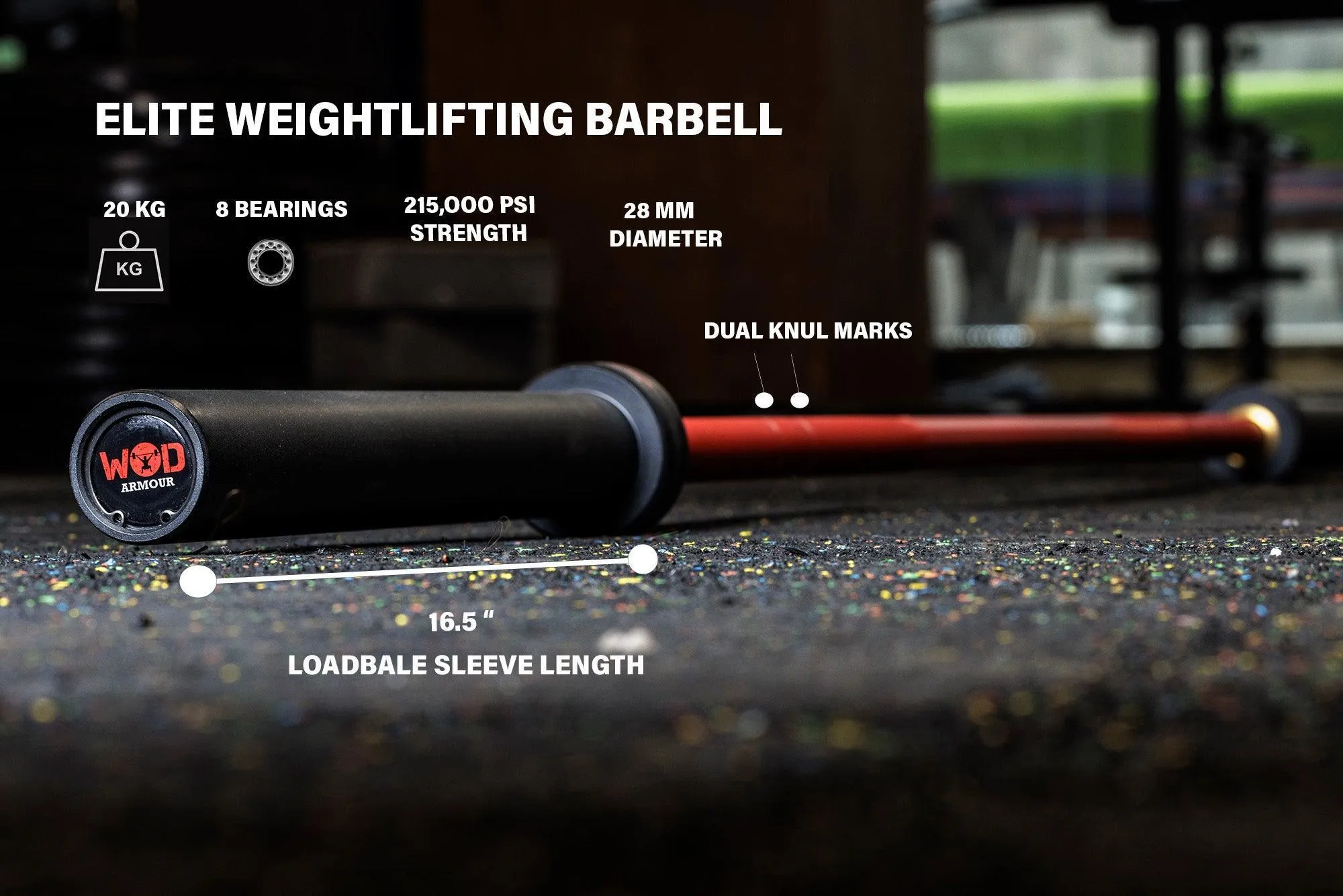 Men's ELITE Weightlifting barbell (20 KG)