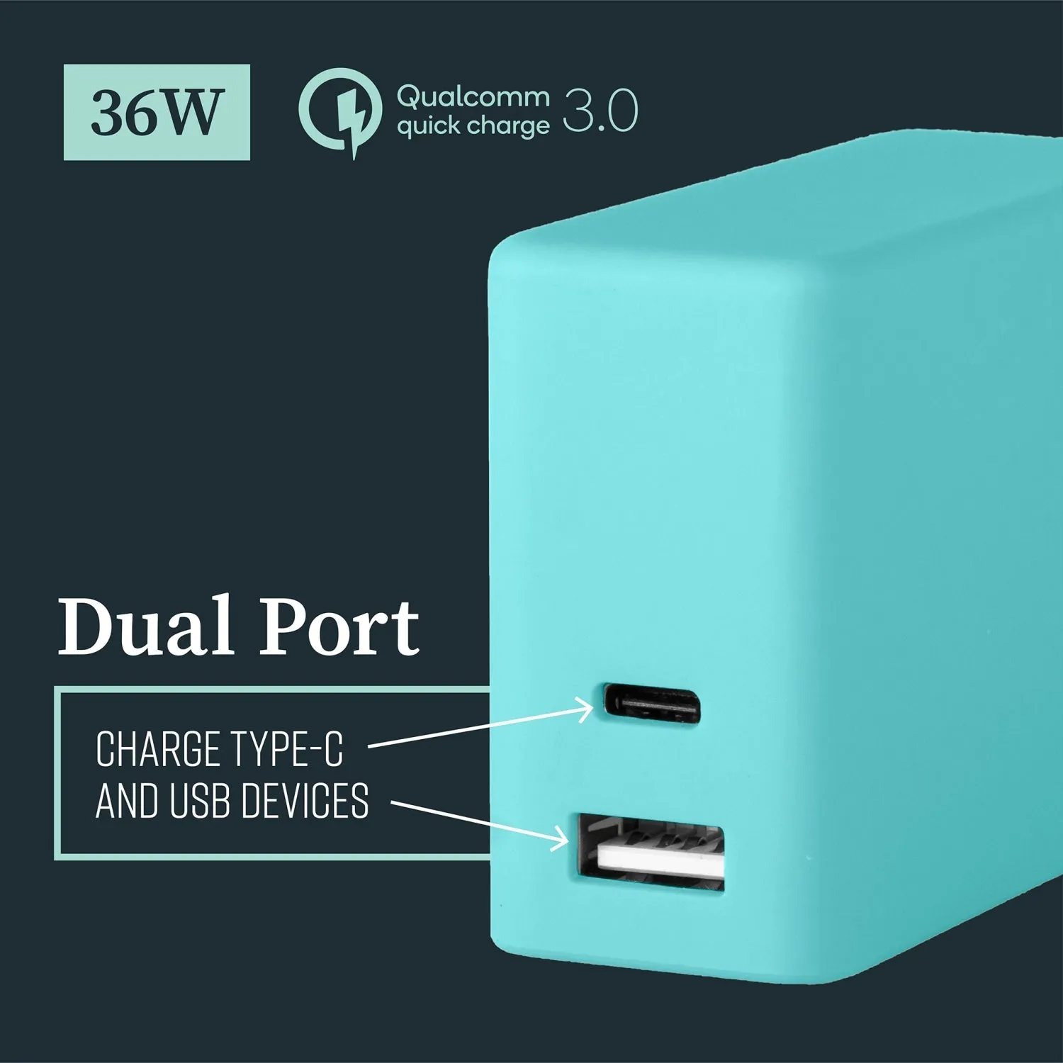 Mochic Wall Charger Dual Port USB A & Type C 36w