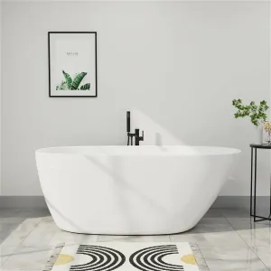 Mokleba 59" Acrylic Egg Shape Free Standing Tub for Bathroom