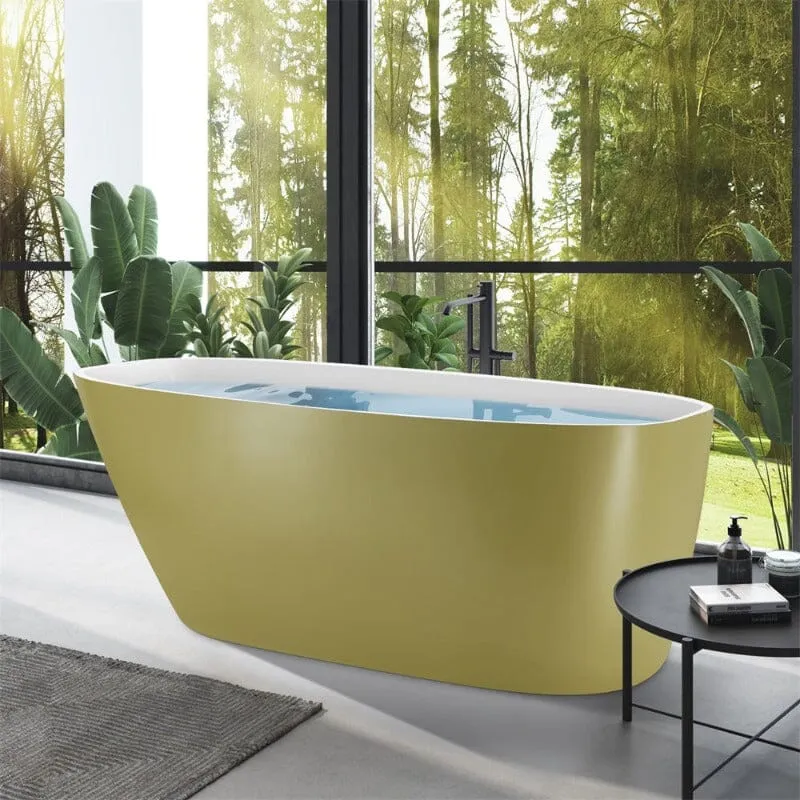 Mokleba 59" Acrylic Egg Shape Free Standing Tub for Bathroom