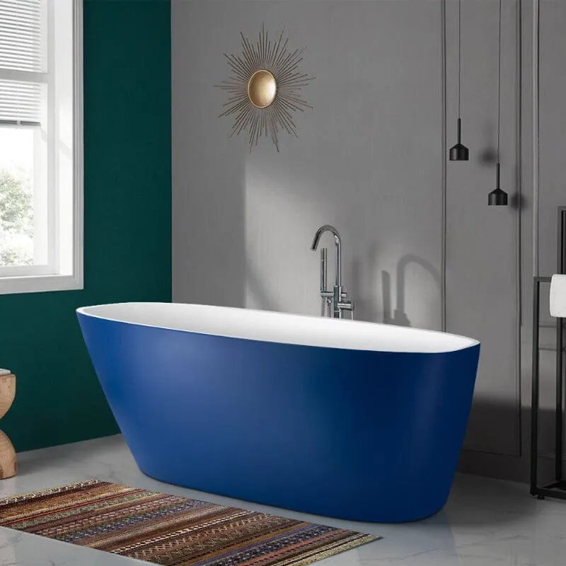 Mokleba 59" Acrylic Egg Shape Free Standing Tub for Bathroom