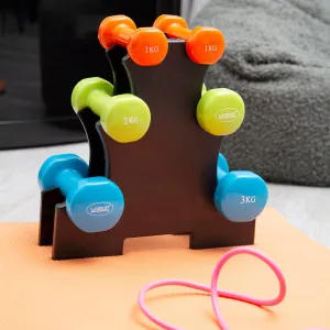 Neoprene Dumbbell Set with Storage Tree - 1 to 3KG