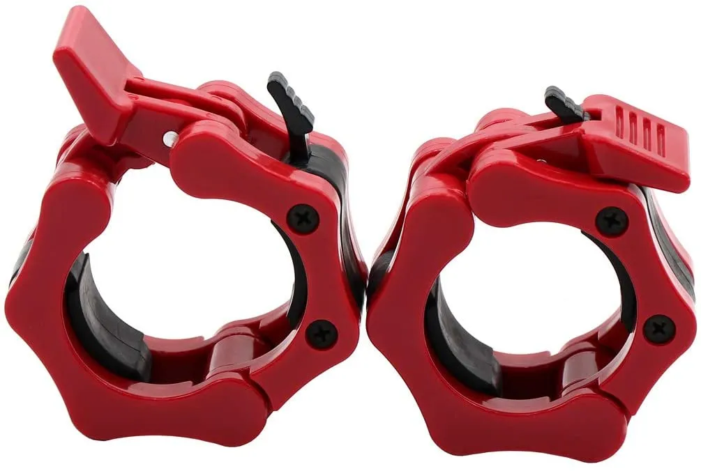 Olympic Barbell Collar Locking Set-Red